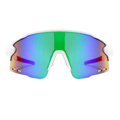 Óculos de sol Ryder Branco c Verde Camaleão Espelhado (Unissex)